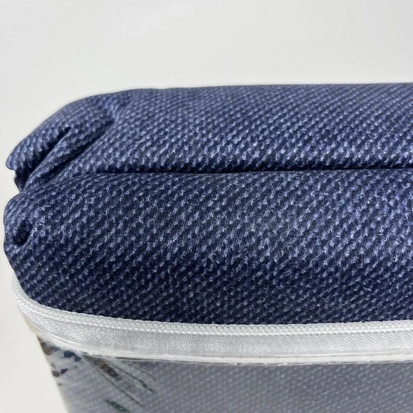 DORMIFY‎ Blue Chambray Queen Duvet and Standard Sham Set 100% Cotton Satine NEW - Picture 3 of 6